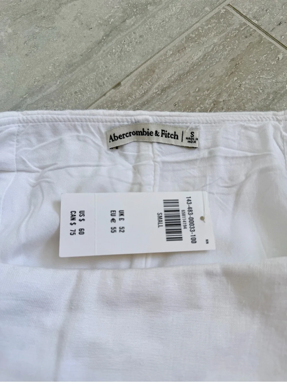 Abercrombie & Fitch White Linen Blend Skort Shorts Women’s Small NWT - Picture 7 of 10